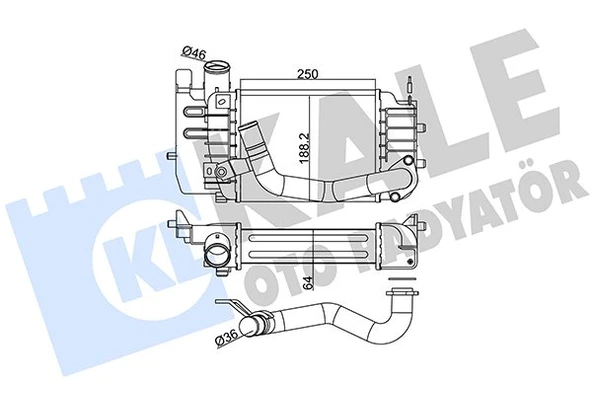 17900-0N030 TURBO RADYATÖRÜ (INTERCOOLER) COROLLA 07-12 / YARIS 06-12 / AURIS 07-12 D4D / VERSO ürün görseli 1