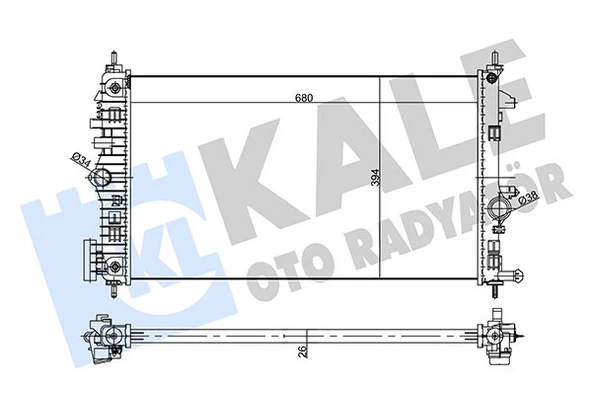 1300373 RADYATÖR SU INSIGNIA A B16DTH-B20DTH A-T BRAZİNG ürün görseli 1