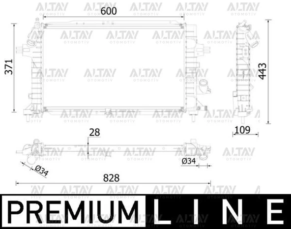 1300269 RADYATÖR SU ASTRA H / ZAFIRA B  Z13DTH-A17DTR-Z17DTR-Z17DTH-Z19DTH    M-T BRAZING ürün görseli 1