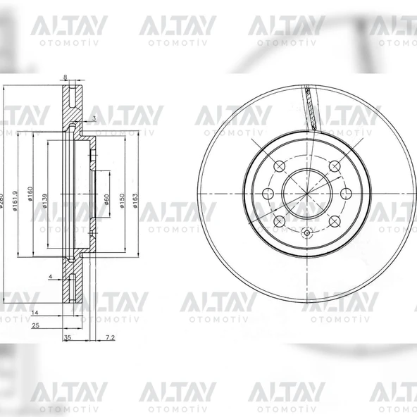569006 FREN DİSKİ ASTRA H 04-09 / COMBO C 01-12 / MERIVA A 03-10 / ÖN HAVALI 280-4 (SET) ürün görseli 1