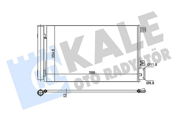 51785214 RADYATÖR KLİMA FIAT LINEA 1.4MPI 07= (MT) KURUTUCU İLE [BRAZING AL/AL] [570X351X12] KLİMA RADYATÖRÜ ürün görseli 1
