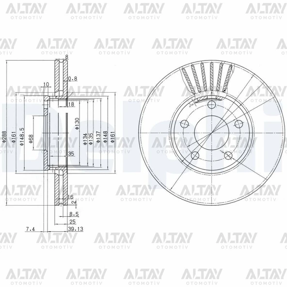 8E0615301Q FREN DISKI PASSAT / A4 / A6 / SUPERB 97-04 / ON 288mm (SET) ürün görseli 1