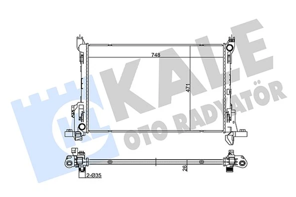 214104966R RADYATÖR SU VIVARO B / TRAFIC III1.6 DCI-2.0 DCI (MT) AL/PL/BRZ 26 MM - FIN 5.5 MM 4422795 ürün görseli 1