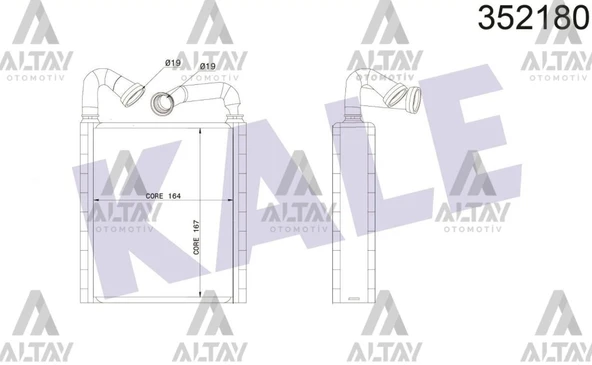 5Q0819031A RADYATÖR KALORİFER CRAFTER / TİGUAN / GOLF7 / A3 / PASSAT 13= DENSO SİSTEM BRAZING ürün görseli 1