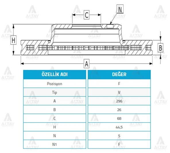40206JD00A FREN DISKI QASHQAI 07-13 / X-TRAIL 08-13 / JUKE 11-17 / KOLEOS 11-15 / ÖN HAVALI 296-5 ürün görseli 1