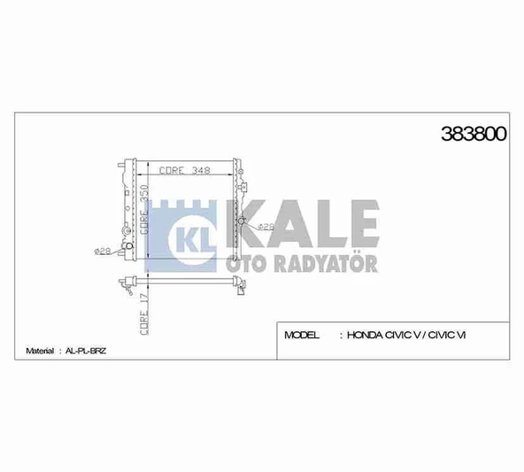 19010-P01-004 RADYATÖR SU CIVIC 92-00 16mm A-T BRAZING ürün görseli 1