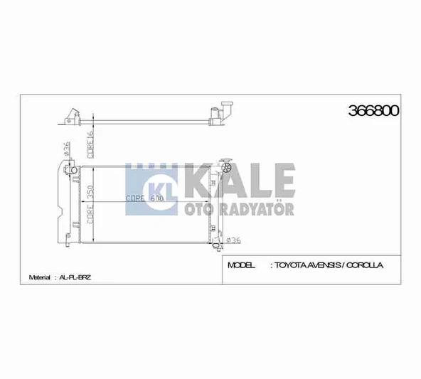 16400-0D220 RADYATÖR SU COROLLA 02-07 / AVENSIS 03-08 3ZZ A-T BRAZING ürün görseli 1