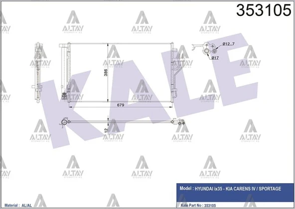 97606-2Y500 RADYATÖR KLİMA IX-35 10-15 / SPORTAGE 11-16 1.6 BENZİNLİ ürün görseli 1