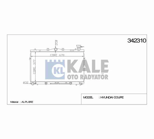 25310-29750 RADYATÖR SU ELANTRA  96-01 A-T BRAZING ürün görseli 1