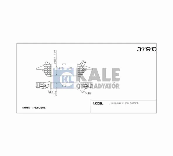 28190-42701 TURBO RADYATÖRÜ (INTERCOOLER) H-100 KAMYONET 05-10 ürün görseli 1