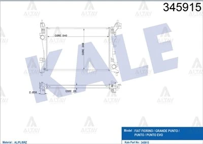 51864284 RADYATÖR SU GRANDE PUNTO 05-12 / PUNTO EVO 09-12 / PUNTO 12= / 1.2-1.4 M-T BRAZING ürün görseli 1
