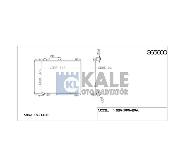 17700-63J20 RADYATÖR SU SWIFT 06= 375x548x26 A-T BRAZING ürün görseli 1