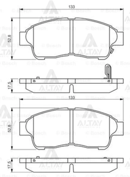 04465-05010 FREN BALATA COROLLA  95-02 ENJEKSIYONLU AE101-AE111 / CORONA 9297 / RAV4 9600 ÖN ürün görseli 1