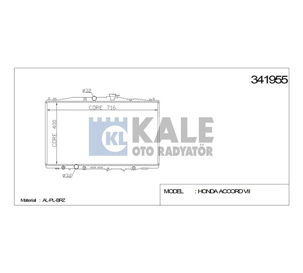 19010-RBB-E01 RADYATÖR SU ACCORD 03-08 2.4cc A-T BRAZING ürün görseli 1