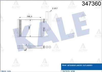 MR568599 RADYATÖR KALORİFER LANCER 03-08 1.3 – 1.6 / OUTLANDER 03= ürün görseli 1