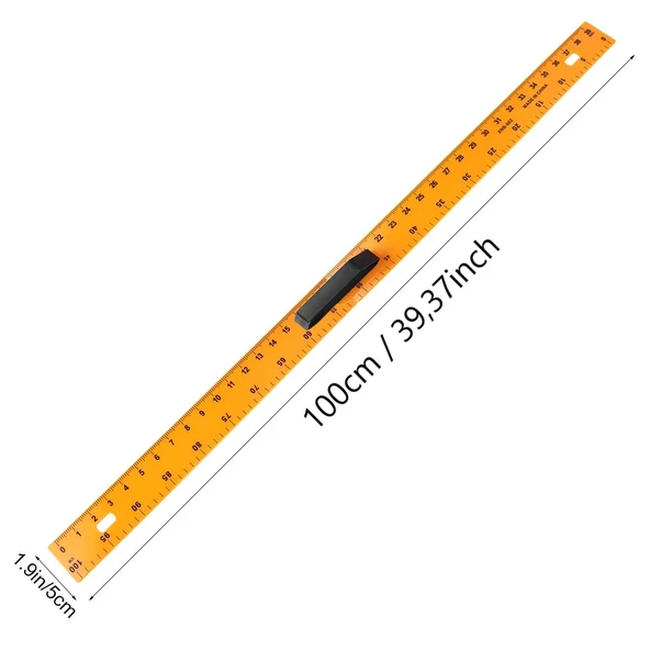 2 Parçalı Plastik TUTMA SAPLI  (Cm + inch) 1 metre Manifatura Cetveli ürün görseli 1