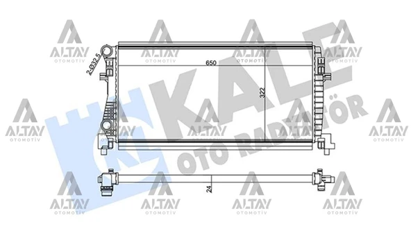 5Q0121251EB RADYATÖR SU GOLF7 / A3 / LEON 13= CJZA-CJZB-CLHB-CRKB-CRKA 1.2 TSI-1.6 TDI MEKANİK ürün görseli 1