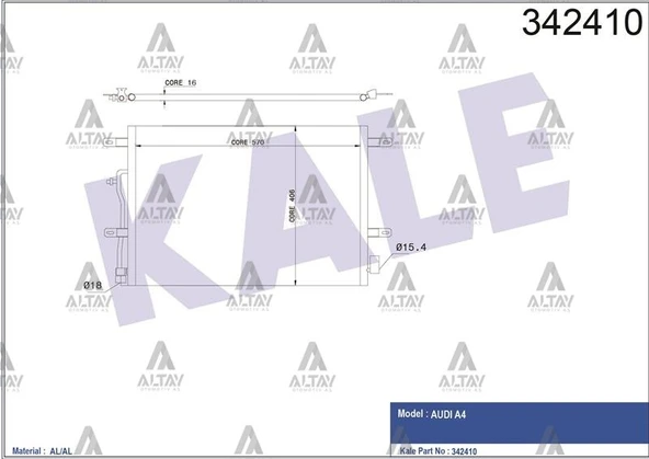 8E0260403D RADYATÖR KLİMA A4 01-05= MEKANİK ürün görseli 1