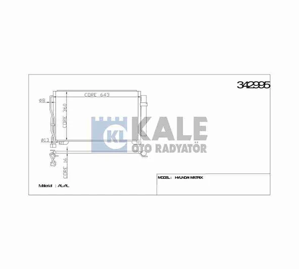 97606-17800 RADYATÖR KLİMA MATRIX 06-11 DİZEL ürün görseli 1