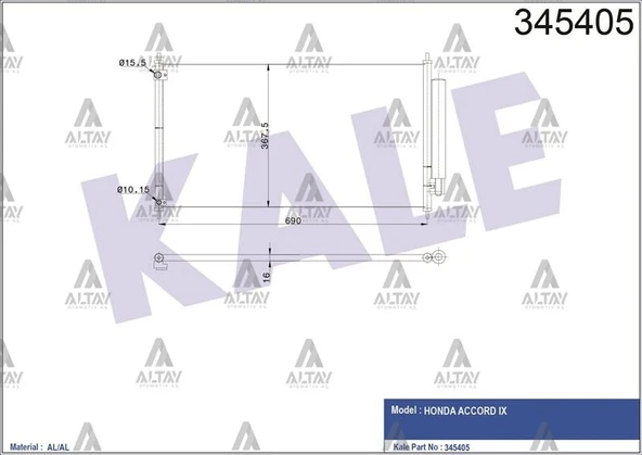 80110-T2F-A01 RADYATÖR KLİMA ACCORD IX 2.0 2.4 16V 3.0 V6 24V 13= ürün görseli 1