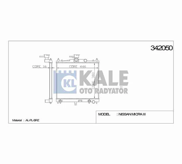 21460-AX000 RADYATÖR SU MICRA 03-10 / 1.2 - 1.4 / NOTE 1.6 KLİMASIZ A-T BRAZING ürün görseli 1