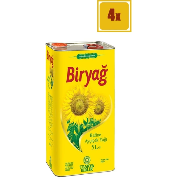 Biryağ Ayçiçek Yağı 5 Lt 4'lü Set ürün görseli 1