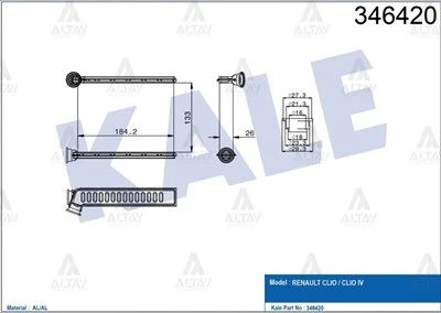 271153553R RADYATÖR KALORİFER CLIO IV 12= / SYMBOL III 12= / SANDERO II 13= / CAPTUR 13= / BRAZING ürün görseli 1