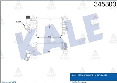 6302072 TURBO RADYATÖRÜ (INTERCOOLER) ASTRA H 04-10 / 1.3 CDTI-1.7 CDTI-1.9 CDTI ürün görseli 1