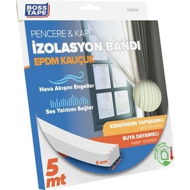 Boss Tape Epdm Pencere İzolasyon Bandı 15MMx5Mt Beyaz BT-04010 ürün görseli 1
