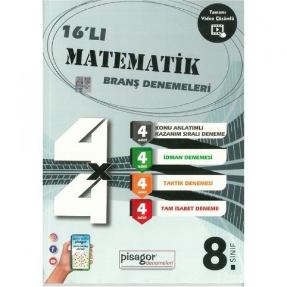 ZEKAKÜPÜ PİSAGOR 8.SINIF 16LI MATEMATİK BRANŞ DENEMELERİ ürün görseli 1