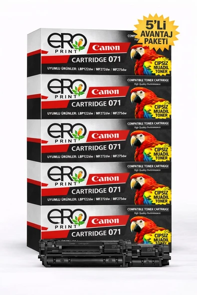 Canon CRG 071 / 5645C002AA Çipsiz Muadil Toner - 1200 Sayfalık - 5'li Avantaj Menü ürün görseli 1