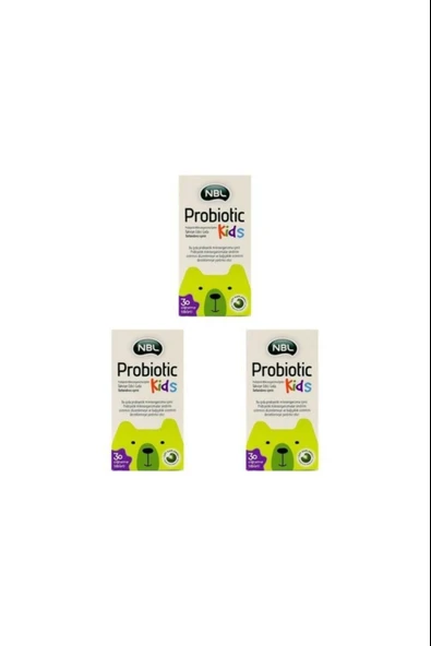Nbl Probiotic Kids 30 Çiğneme Tableti 3 Adet ürün görseli 1