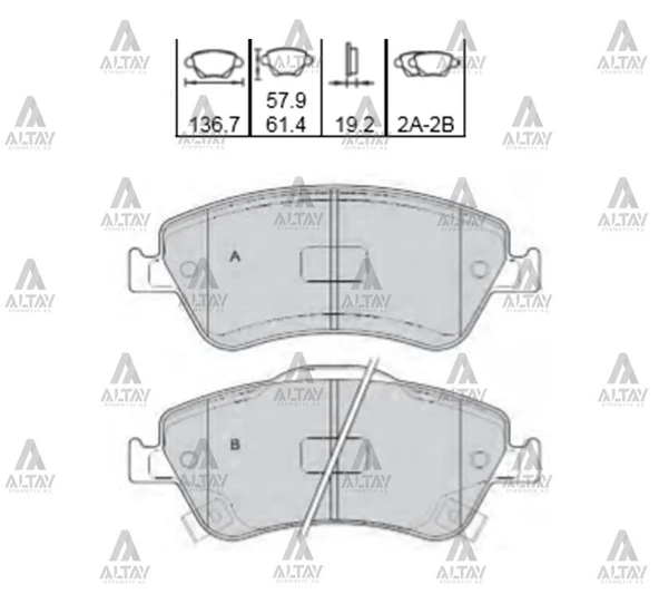 04465-02200 FREN BALATA COROLLA 07-12 / AURIS 07-12 / COROLLA 13= 1.4 D4D DİZEL ÖN ürün görseli 1