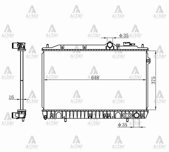 25310-28000 RADYATÖR SU ELANTRA  90-96 16mm  M-T BRAZING ürün görseli 1
