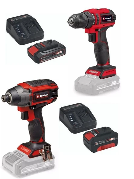 Einhell TE-CD 18/40 Li BL Matkap Tp-ci 18/220 li bl Vidalama 2.5ah+4.0ah Kömürsüz  Set ürün görseli 1
