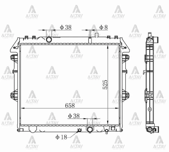 16400-0L140 RADYATÖR SU HILUX 06-11 26mm M-T BRAZING ürün görseli 1