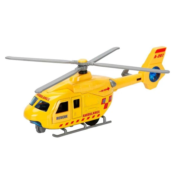 Maxx Wheels Sesli ve Işıklı Çek Bırak Die Cast Helikopter ürün görseli 1