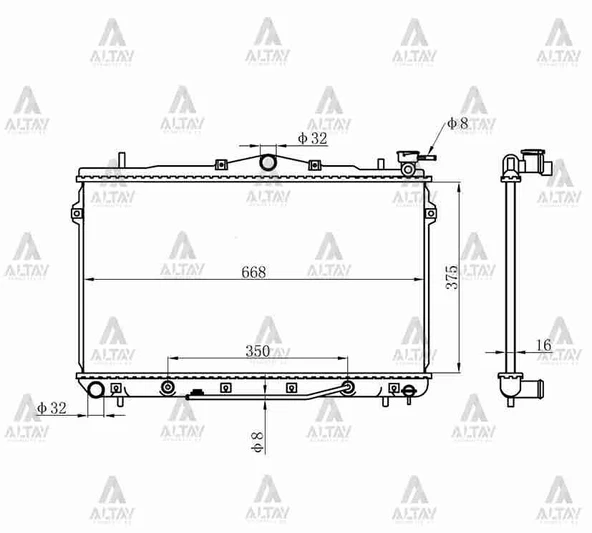 25310-29750 RADYATÖR SU ELANTRA  96-01 A-T BRAZING ürün görseli 1