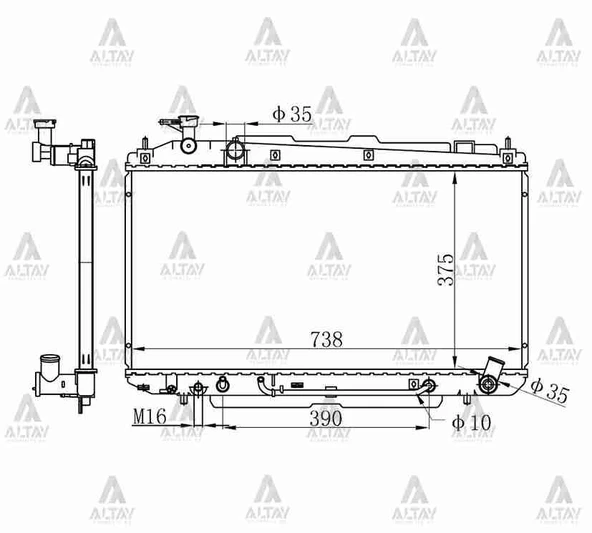16400-28140 RADYATÖR SU RAV-4 00-06 2.0 BENZİNLİ 22mm A-T BRAZING ürün görseli 1