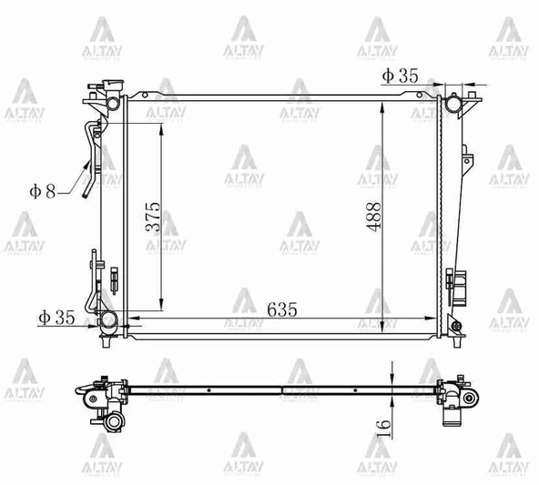 25310-3K240 RADYATÖR SU SONATA 06=2.4 A-T BRAZING ürün görseli 1