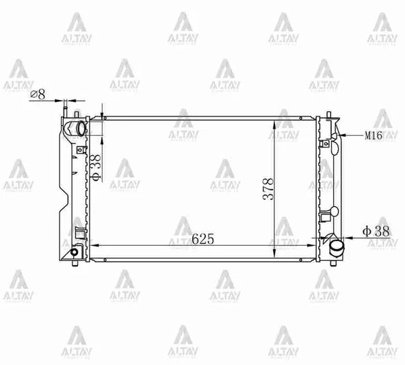 16400-0G031 RADYATÖR SU AVENSIS 03-08 / COROLLA VERSO 02-04 2.0 DİZEL 26mm M-T BRAZING ürün görseli 1