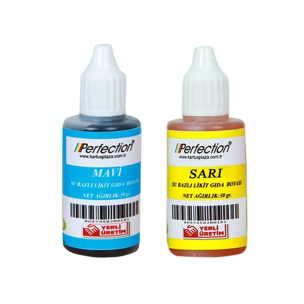 Perfection CHEF 2'li Sıvı Su Bazlı Likit Gıda Boyası Sarı Lacivert 2 X 30 gr. ürün görseli 1