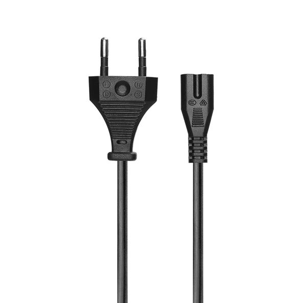 PrimeX PX-TYP18 1.8 Metre Teyip Power Kablo, Original Teyip kablo 1.8m, ikili TV Power kablo, PS5, PS4,  PS3, XBox Serisi C7 Euro Full Bakır Güç Kablosu ürün görseli 1