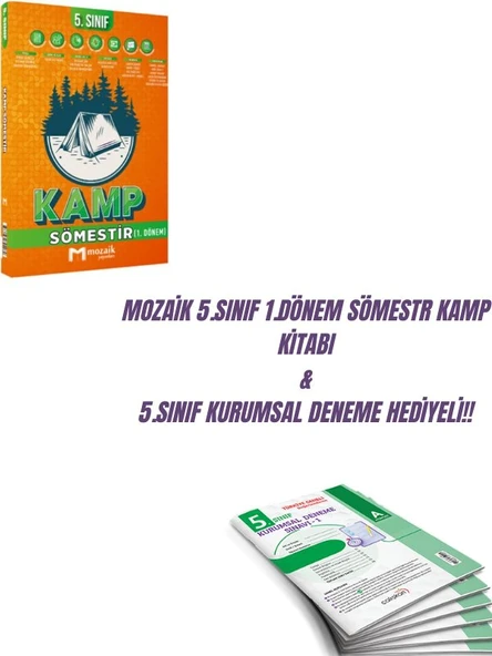 MOZAİK 5.SINIF 1.DÖNEM SÖMESTR KAMP KİTABI & 5.SINIF KURUMSAL DENEME HEDİYELİ!! ürün görseli 1
