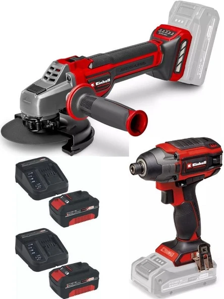 Einhell  Tp-ci 18/220 li bl Vidalama TP-AG 18/125 CE Q Avuç Taşlama  2x4.0ah Kömürsüz  Set ürün görseli 1
