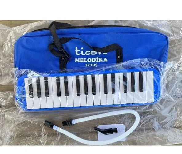 TİCON Melodika 32 Tuşlu Çantalı Mavi Renk - Resim 2