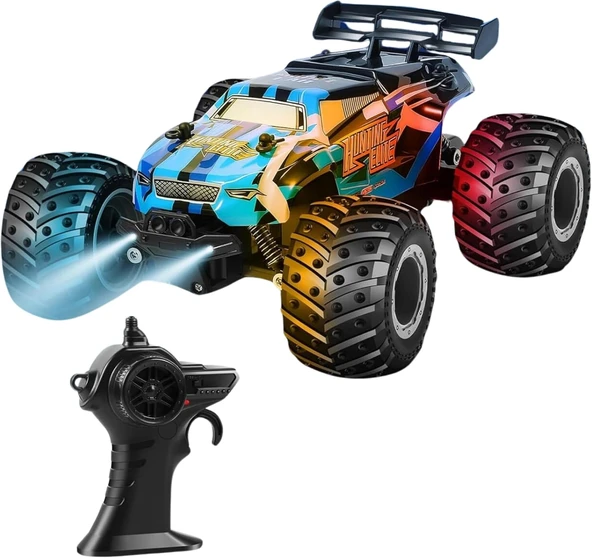 1:18 Off Road 2.4 Ghz Uzaktan Kumandalı Şarjlı LED Işıklı Drift Atan 15 Km/s Hızında Hediyelik Oyuncak ürün görseli 1