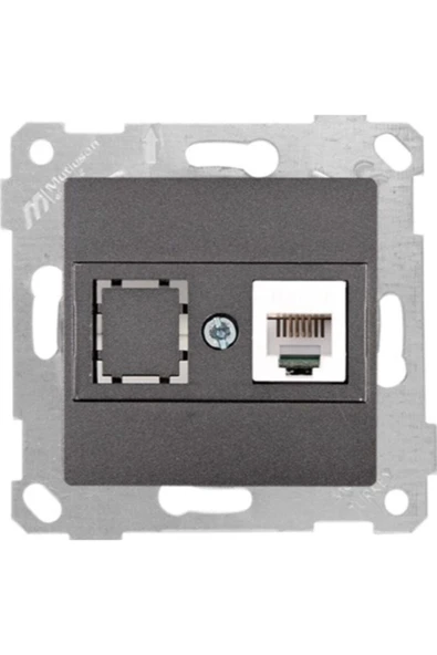 Mutlusan Rita Füme Mek+tuş Telefon Prizi 1xrj12 (cat3) Mut-2200 125 0195 ürün görseli 1