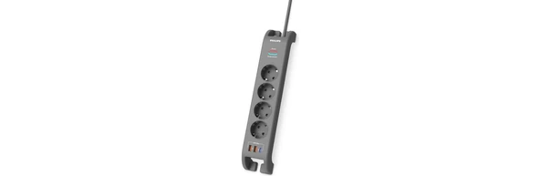 Philips SPN4140GA Akım Korumalı Priz 4'lü + 2x Usb-A 18W + 1x Usb-C 20W - 2m Kablo ürün görseli 1
