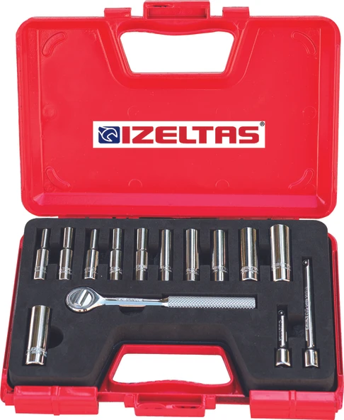 İzeltaş 1107006014 14'lü derin lokma takımı 1/4" ürün görseli 1